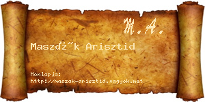 Maszák Arisztid névjegykártya